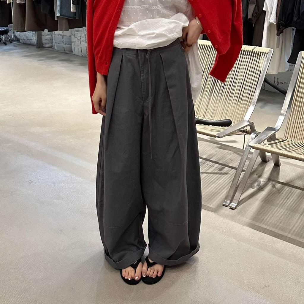 Women's 2025 Autumn High-Waisted Scimitar Design Slimming Wide-Leg Casual Pants