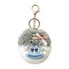 Cartoon Key Accessory Curly Hair Head Keychain, Plush Keychain with Metal Clasp, Plushie Holder Backpacks Handbags Keys Decorative Pendant for