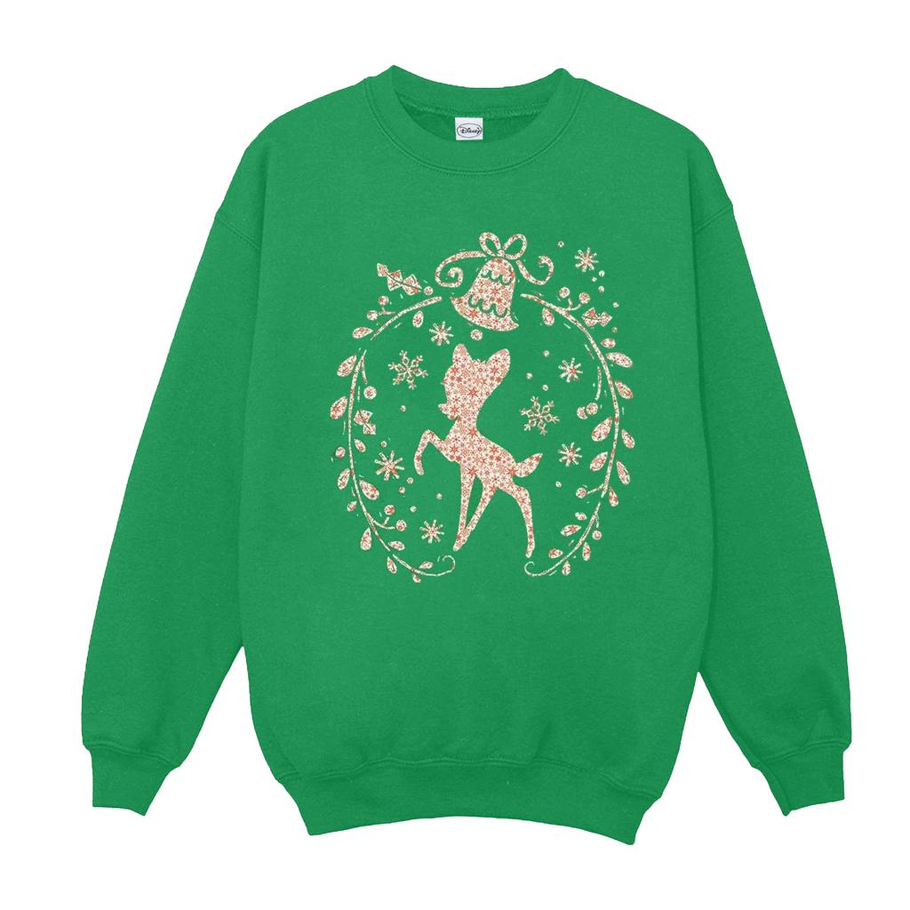 Disney Womens/Ladies Bambi Christmas Wreath Sweatshirt