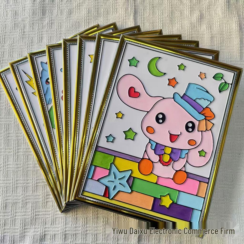 DIY 3D Embossed Graffiti Painting Set for Kids with Folding Easel