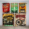 Retro Stamp Sticker Colorful Car Window Curtains In Kids Bedroom Living Room Hall Treatments Kitchen Decoration Drapes Blinds