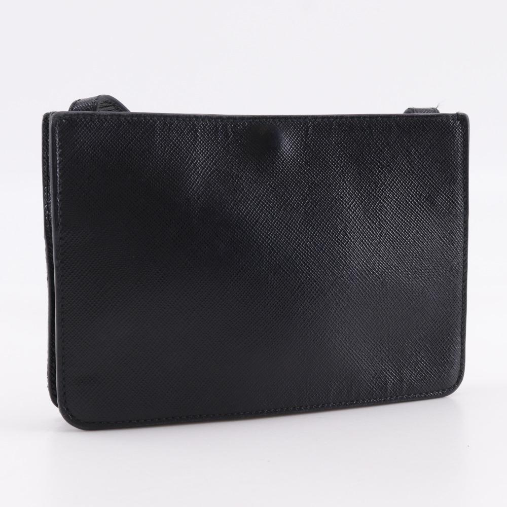 Prada Mini Shoulder Shoulder Bag Black Safiano Unisex Used