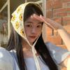 Frankie Sunflower Crochet Embroidery Knit Bandana Bonnet