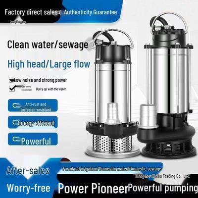 Household 220V Stainless Steel High-Power Submersible Water Pump for Agricultural and Sewage Use