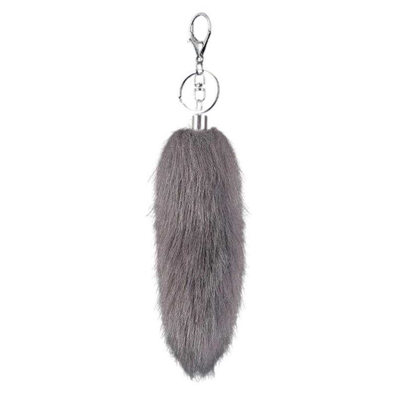 Stylish Artificial Animal Tail Keychain Soft Plush Key Ring Versatile Bag Decoration Youth Fashion Accessory for Purse