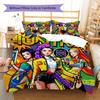 kpop hunter Pattern Bedding Quilt Set Quilt Cover Pillowcase Home Decoration Birthday Gift (1 * duvet cover + 2 * pillowcase, without core)