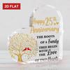 2D Flat, 25th Wedding Anniversary Gift for Women/Him/His/ - 25 Years Marriage Milestone Acrylic Plaque with Cardinal Bird & Wedding Bands Emblem - 2D 