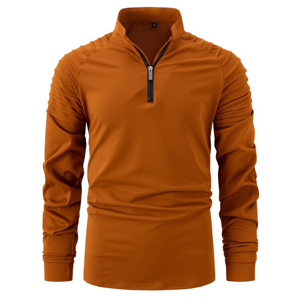 

2026 Spring and Autumn Amazon Men s Polo Zipper Discount Men s Sports Polo Shirt Men s Casual Tops S оранжевый