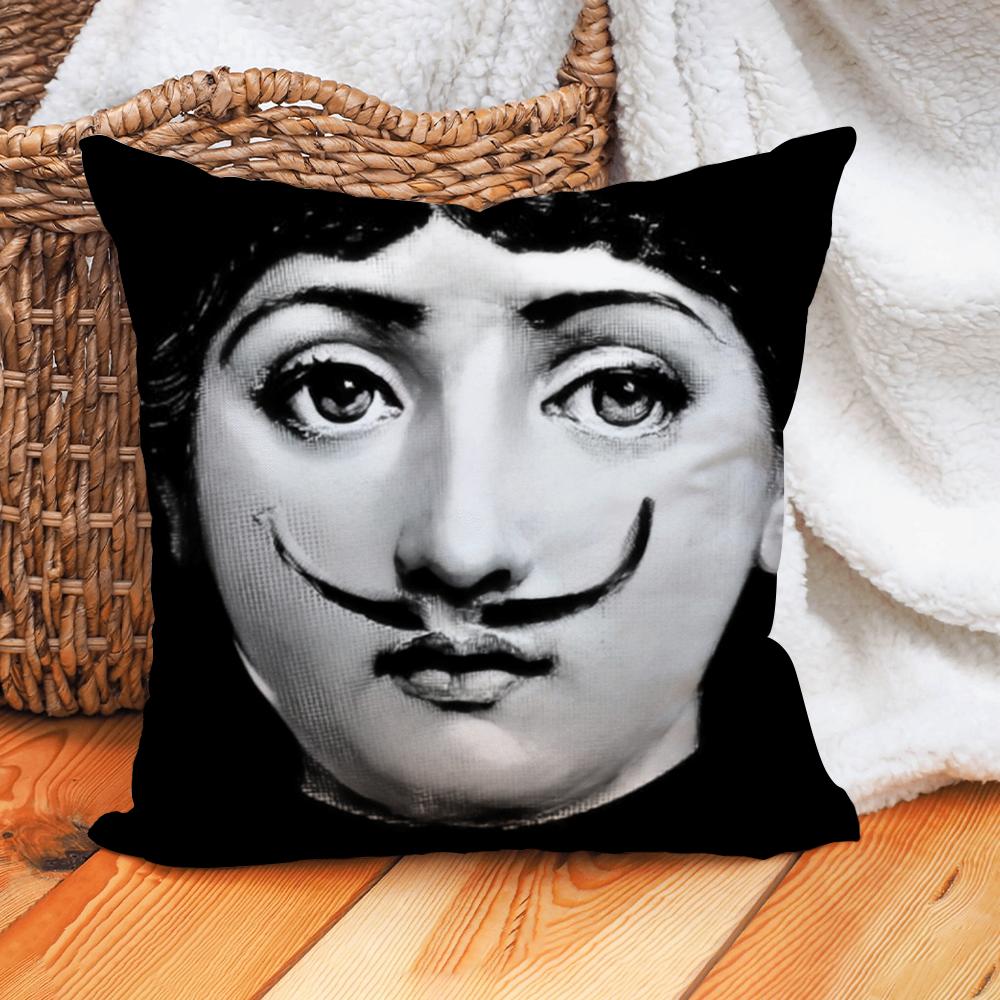 Polyester Girl Face Cushion Cover Beauty Pillow Case Home Cushion Cover Suitable For Office Sofa Car Suitable For All Seasons