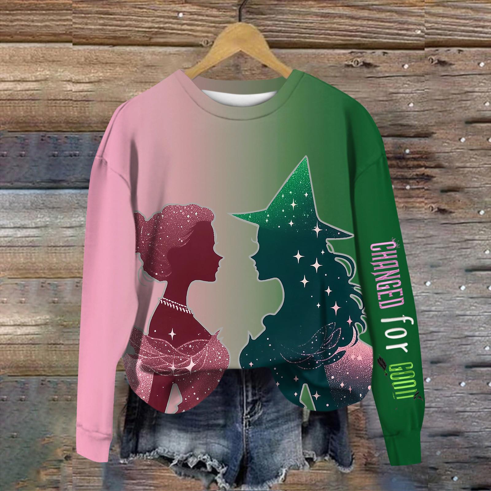 

Женские повседневные модные принты с длинным рукавом и круглым вырезом, пуловеры с капюшоном XL