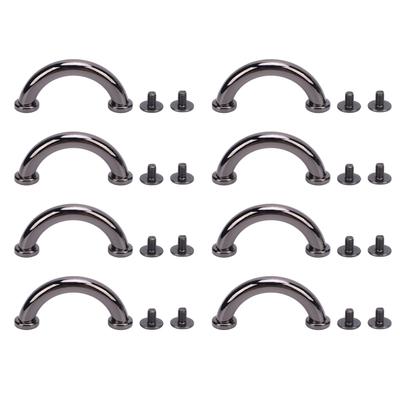 8 Sets U Ring Connector Buckle 25x11x5mm Arch Bridge Buckles 5.5mm Crossed Iron Screws for Wallet Ne