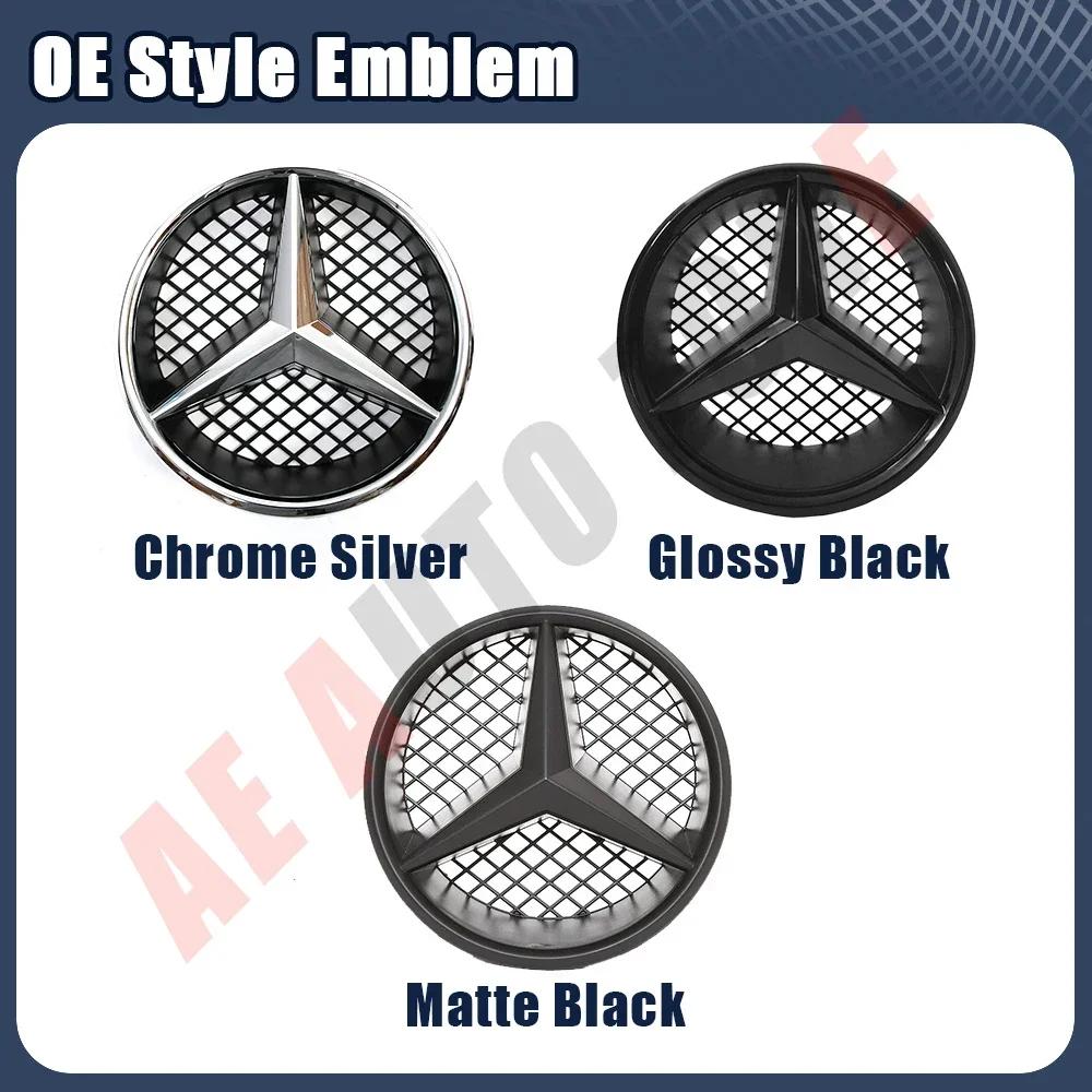 C200 E300 2026 Hot Chrome Silver OE Style Emblem Front Grille Star Emblems Logo For Mercedes Benz B W245 C W204 C300 C250 GLK X2