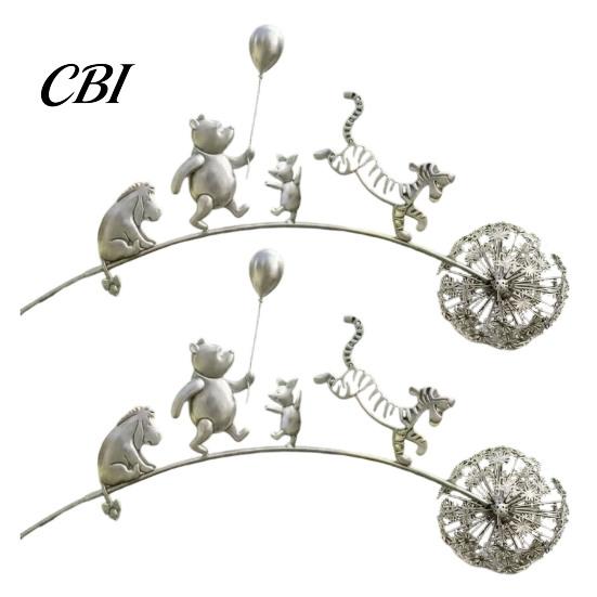 Flower Bed Garden Ornament Animal Stake, Rustic Yard Art Decorations with Dandelion Accent, Metal Peaceful Memorial Decor Sculpture for Lawn Patio And