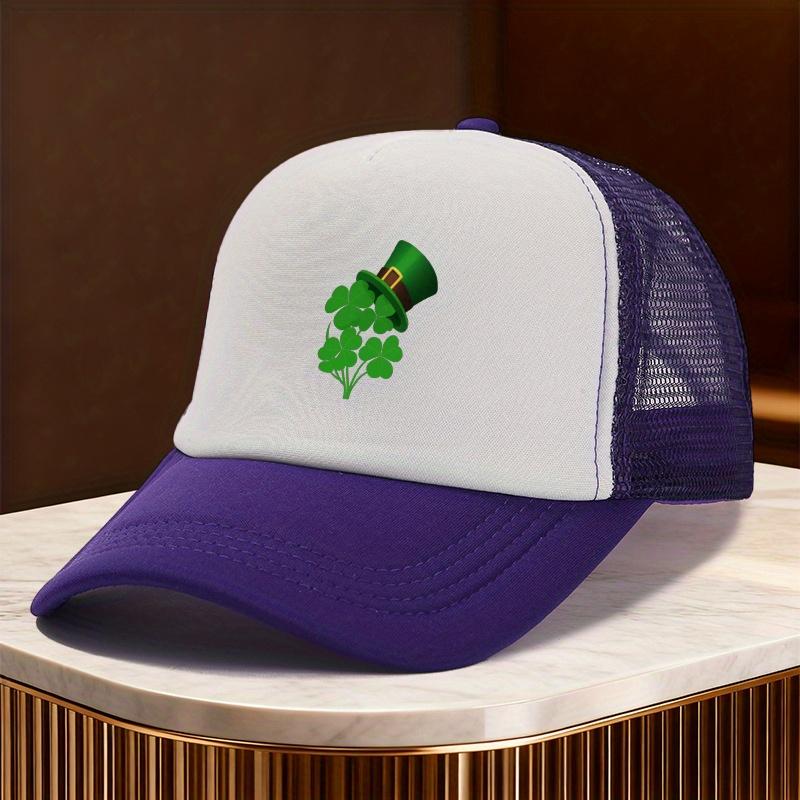 Irish Shamrock Leprechaun Hat Trucker Hat Mesh Adjustable Unisex Casual Baseball Cap for St Patrick Day