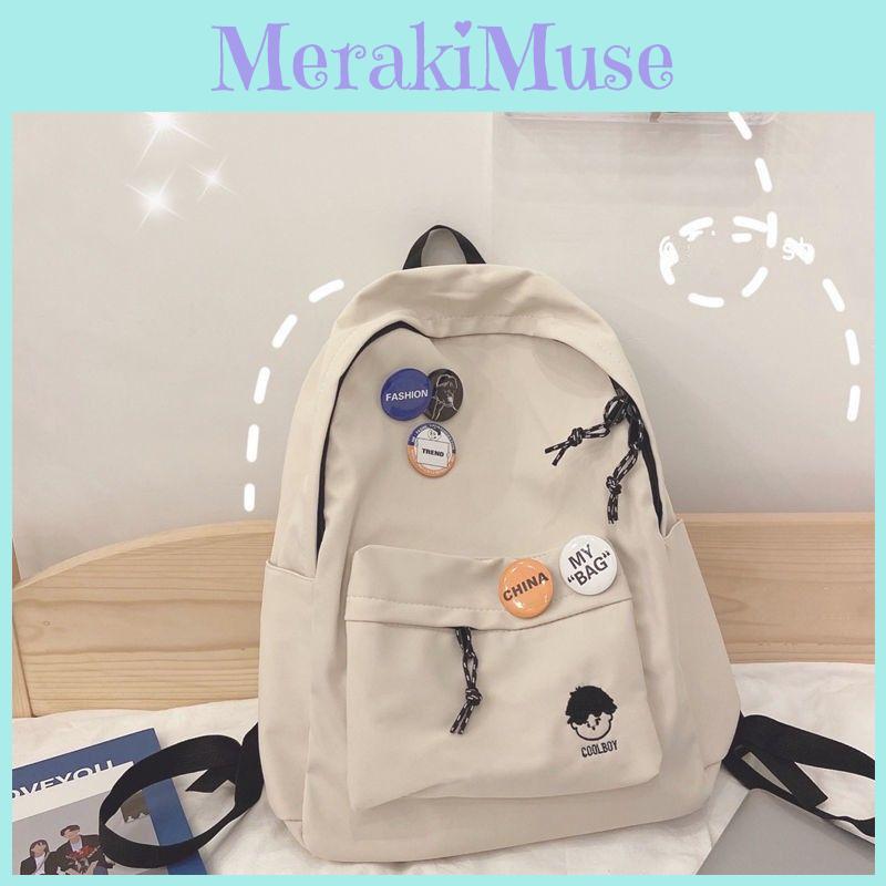 Color Solid Shoulder Baglarge Capacity Travel Backpack Leisure Student Junior