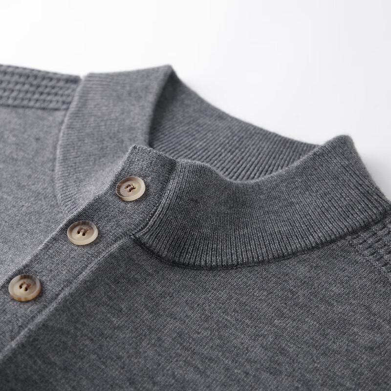 Shanshan Men's Wool Blend Semi-High Collar Thermal Sweater