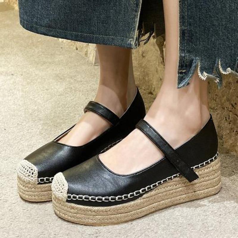 Fashion Thick Bottom Women Shoes New Weave Wedges Platform Dress Party Shoes Spring High Heels Flats Rome Shoes Pumps Female Zapatillas