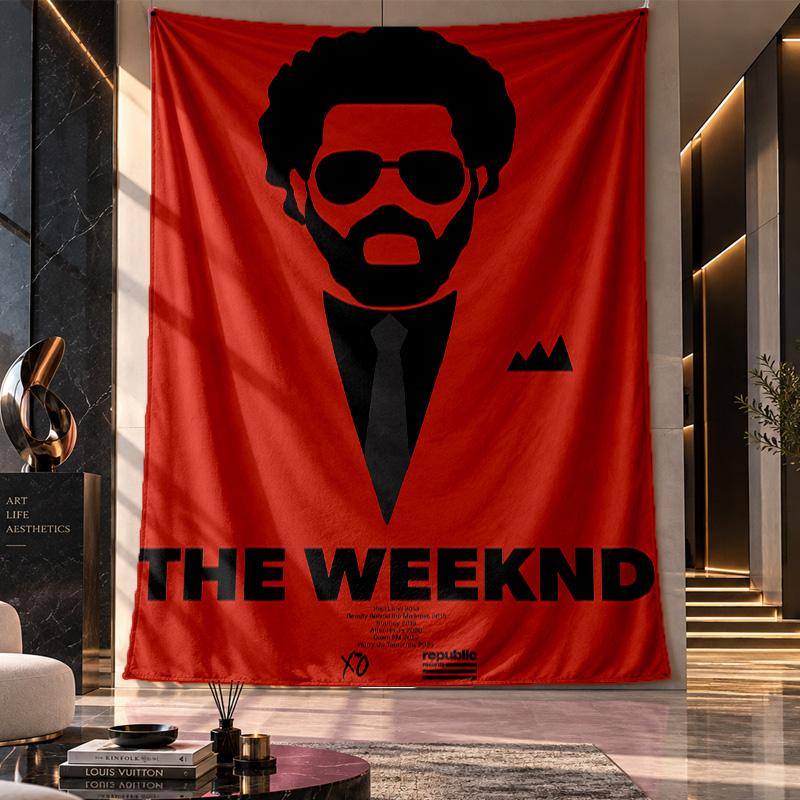 Wall Hanging Tapestry,The Weeknd Printed Fabric Backdrop For Dorm Room Party Decoration