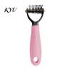 Cat Hair Remover Double-Sided Pet Detangling Rake, Dog Undercoat Rake with Rounded Blades, Grooming Supplies Shedding Brush Comb for Long Dogs,