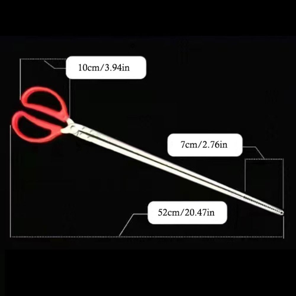 Red Handle Multi-function Stainless Steel Tongs  Outdoor Sea Crab Fishing