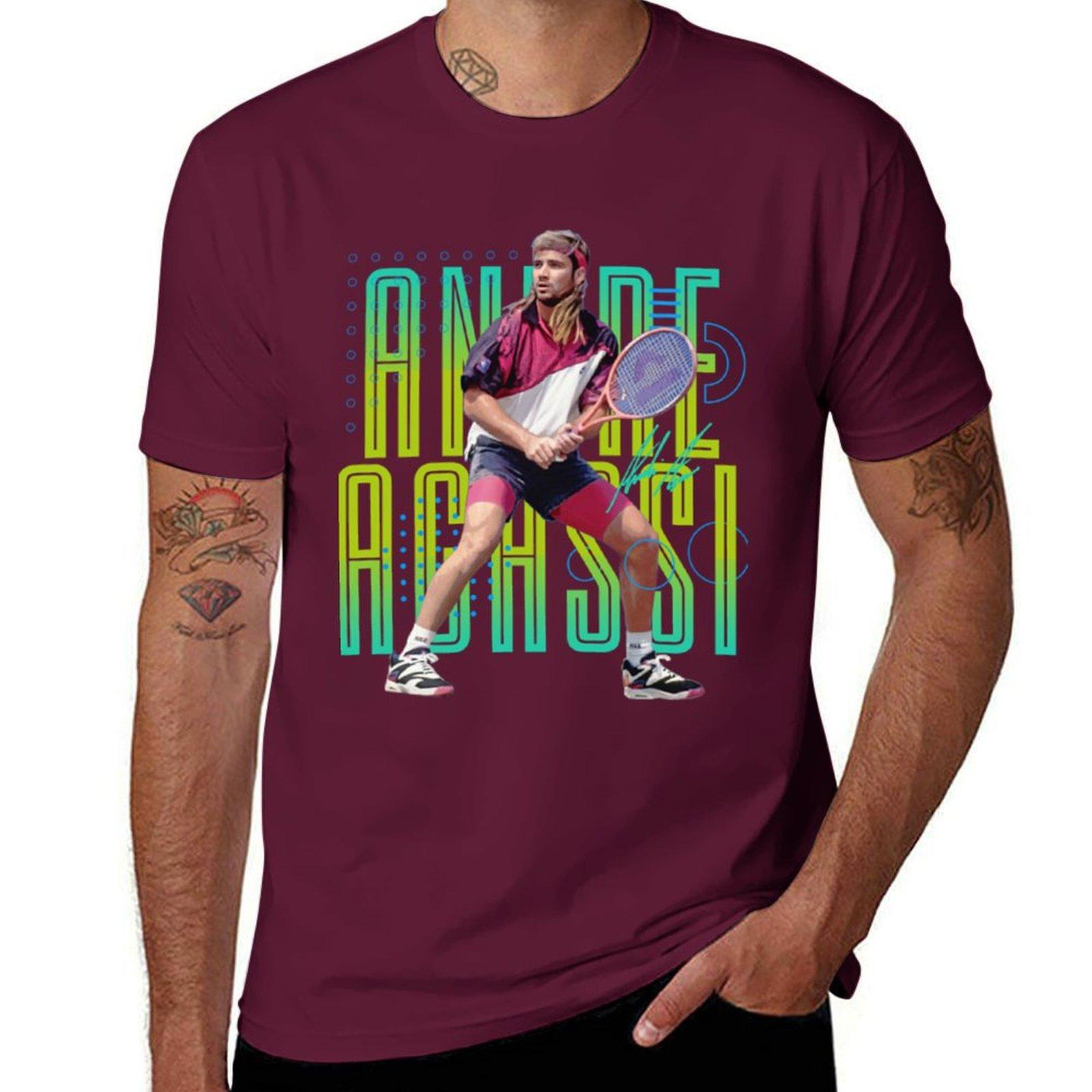 XIXI Fashion Andre Agassi 90's T-shirt custom design je eigen anime kleding zomertop T-shirt heren L