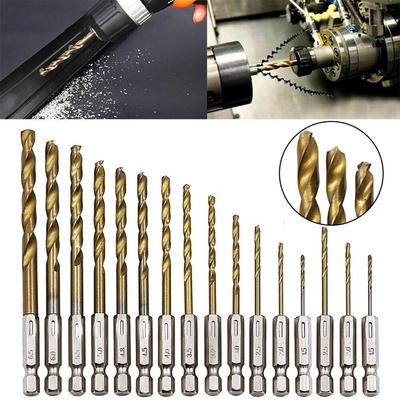 Drill Bit HSS Hexagonal Set High Speed Steel Metal Titanium Coated
