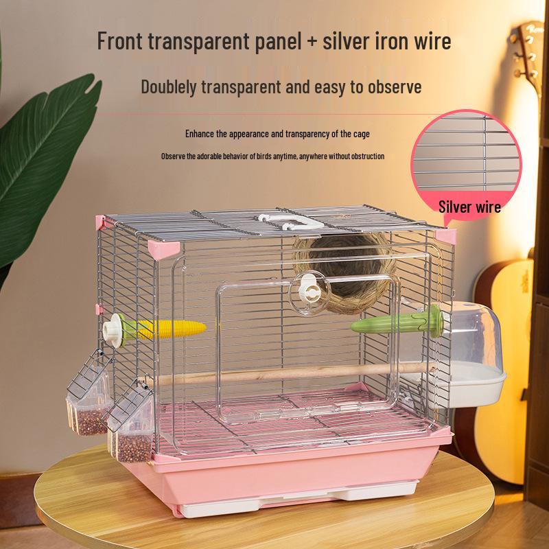 Acrylic Parrot and Budgie Cage: Large Ornamental Villa for Cockatiel, Finch & More