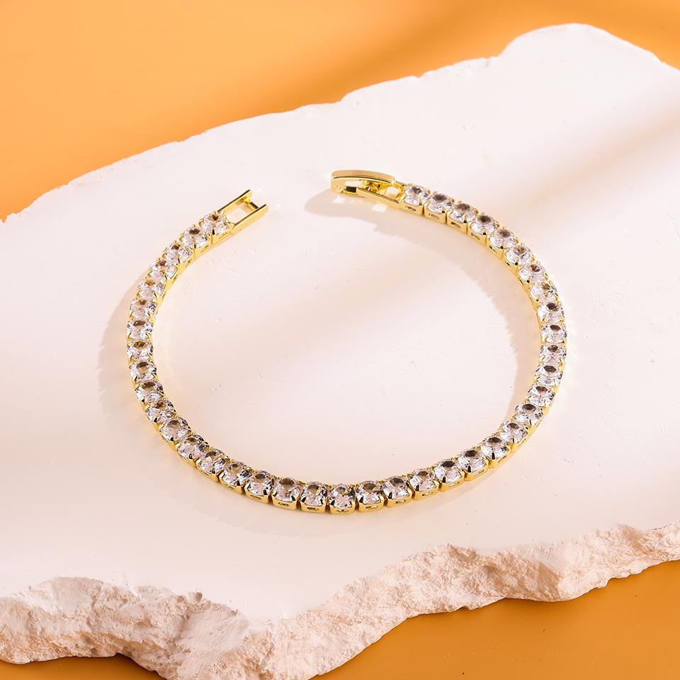 Модный теннисный браслет с цирконием для женщин, хрустальный шарм, дизайнерский тонкий теннисный браслет-цепочка на руку, свадебные украшения