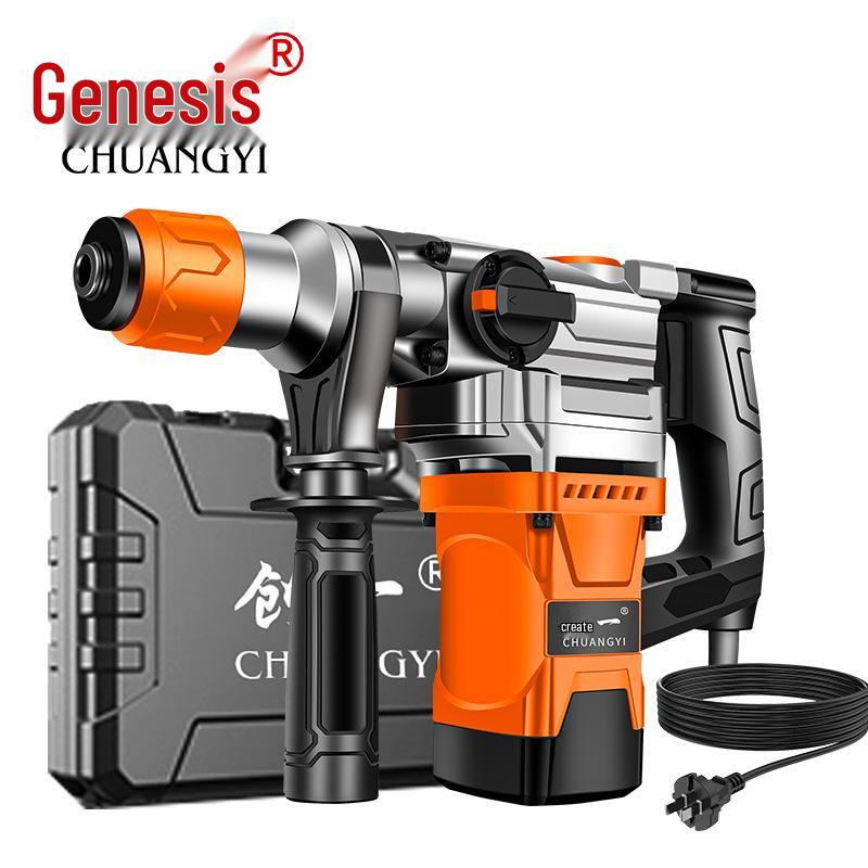 Chuangyi Multi-Functional Electric Hammer & Drill: Dual-use High-Power Concrete Impact Tool for Household and Industrial Use.