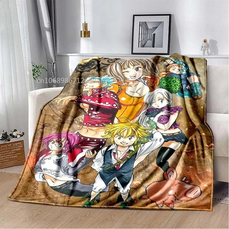 Thicken Blanket Anime The Seven Deadly Sins Printed Flannel Blankets for Beds Sofas Warm Bed Sheet Soft Blanket