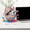 Acrylic Special Shaped Easter Egg Bunny Diamond Painting Tabletop Ornaments Kit Table Top Diamond Painting Ornament for Bedroom