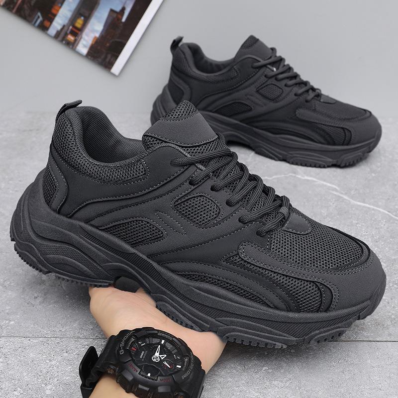 Scarpe Sportive Casual da Uomo Estive in Rete Traspirante, Calzature alla Moda Nero Unito Trendy da Papà per Studenti.