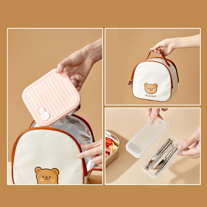 304 Stainless Steel Square Lunch Box With Lid Portable Fruit Salad Food Container Stackable Leak Proof Bento Box