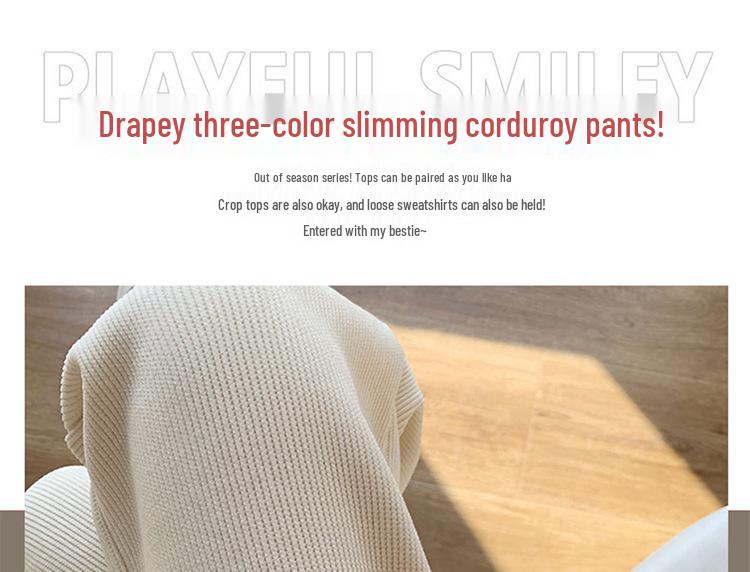 Maternity High-Waisted Pinstripe Wide-Leg Pants - Spring/Autumn Drapey Abdominal Support Trousers