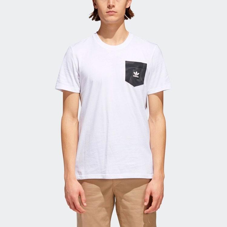 Adidas Originals Warp Pocket Tee Round Neck Short Sleeve Men Tops White CF3107