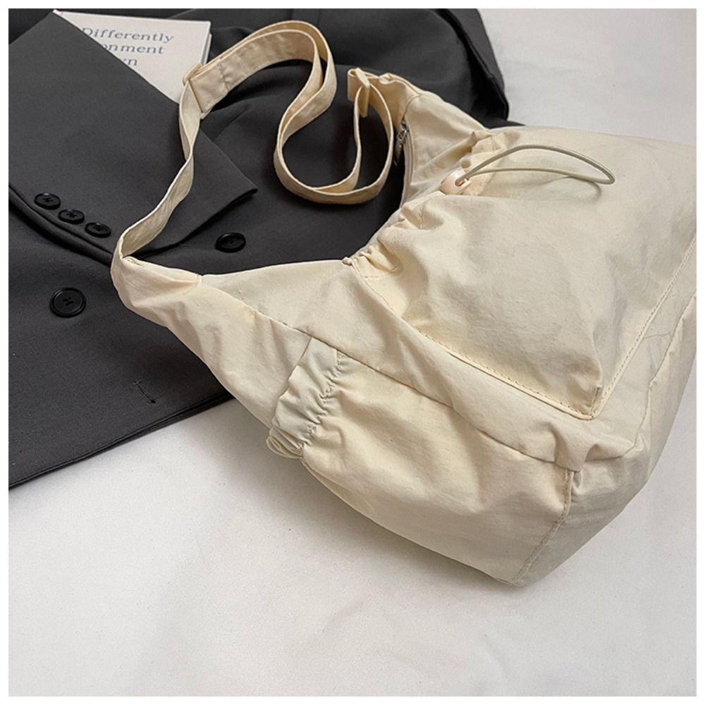 Pleated Crossbody Bag Handbag Drawstring Bag Casual Nylon Shoulder Bag  Outdoor