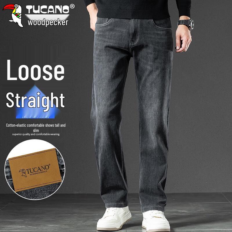 

TUCANO Men s Elastic Straight Leg Loose Fit Jeans 29