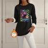 Women's Lined Long Sleeve Round Neck Halloween Sweatshirt Winter Casual Top