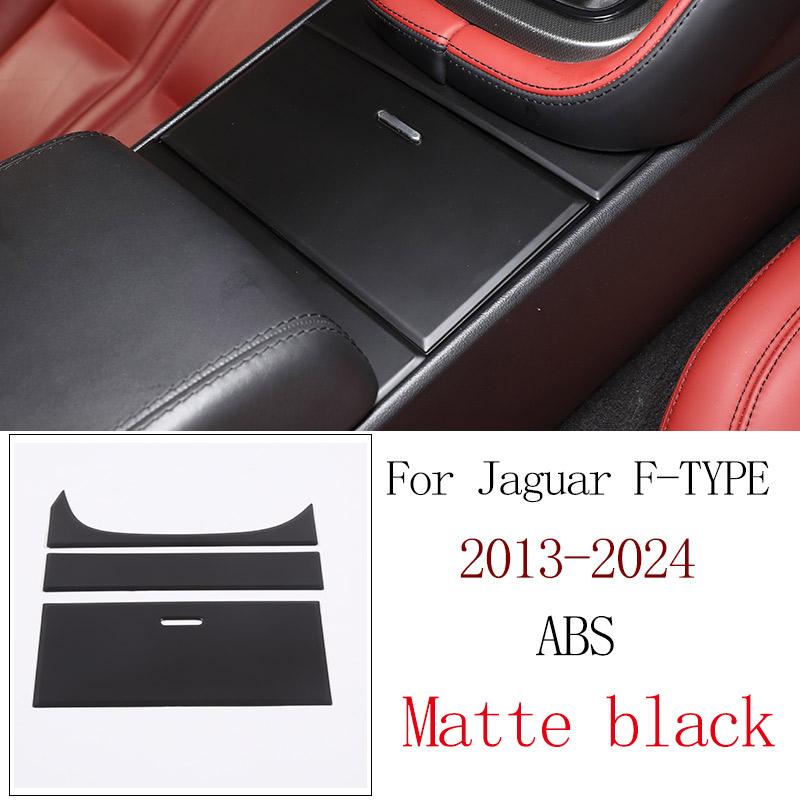ABS Matte Black For Jaguar F-TYPE 2013-2024 Car Central Control Water Cup Panel Glass Lifting Frame Car Interior Accessories
