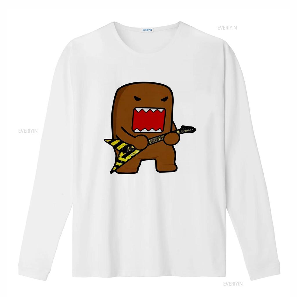 Domo Kun Rock T Shirt For Men Vintage Round Collar Guitar Print  vintage Washed graphic streetwear homme Stylish Unisex
