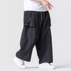 Retro Men's Wide Leg Pants Summer Plus Size Solid Color Pants