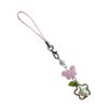 Handmade Beaded Phone Chain Flower and Butterfly Cellphone Charm Colorful Keyring Pendant Cellphone Charm Accessory