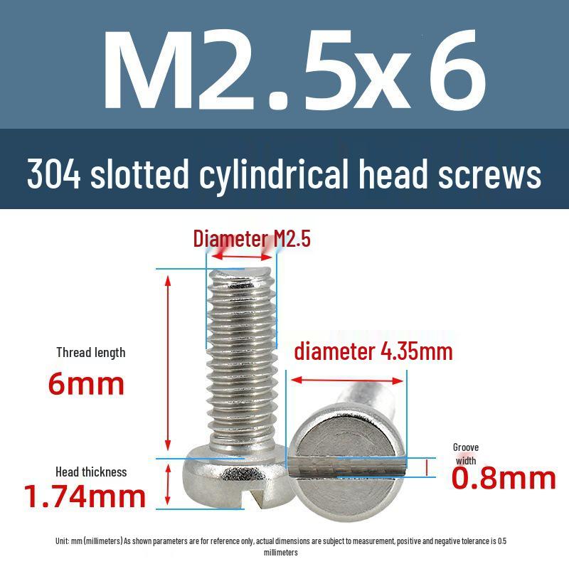 Yigu 304 Stainless Steel Slotted Pan Head Screws M1.6-M10