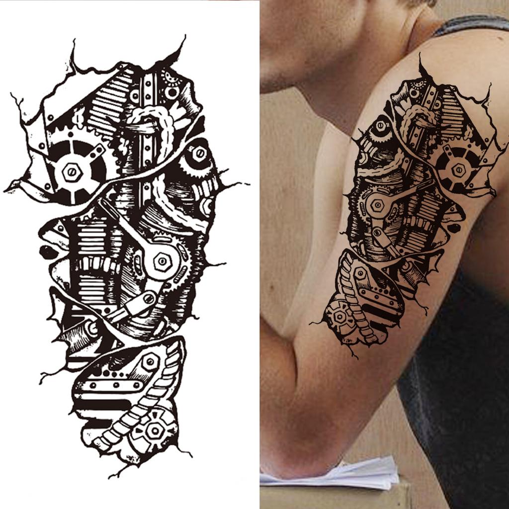 Goedkope Tiger Forest Mountain Half Sleeve Tattoo Sticker For Men Women Adult Mechanical Arm God Temporary Tattoos Body Art Tatoo Forearm Kopen Gratis Levering Eerlijke Reviews Met Foto S Joom