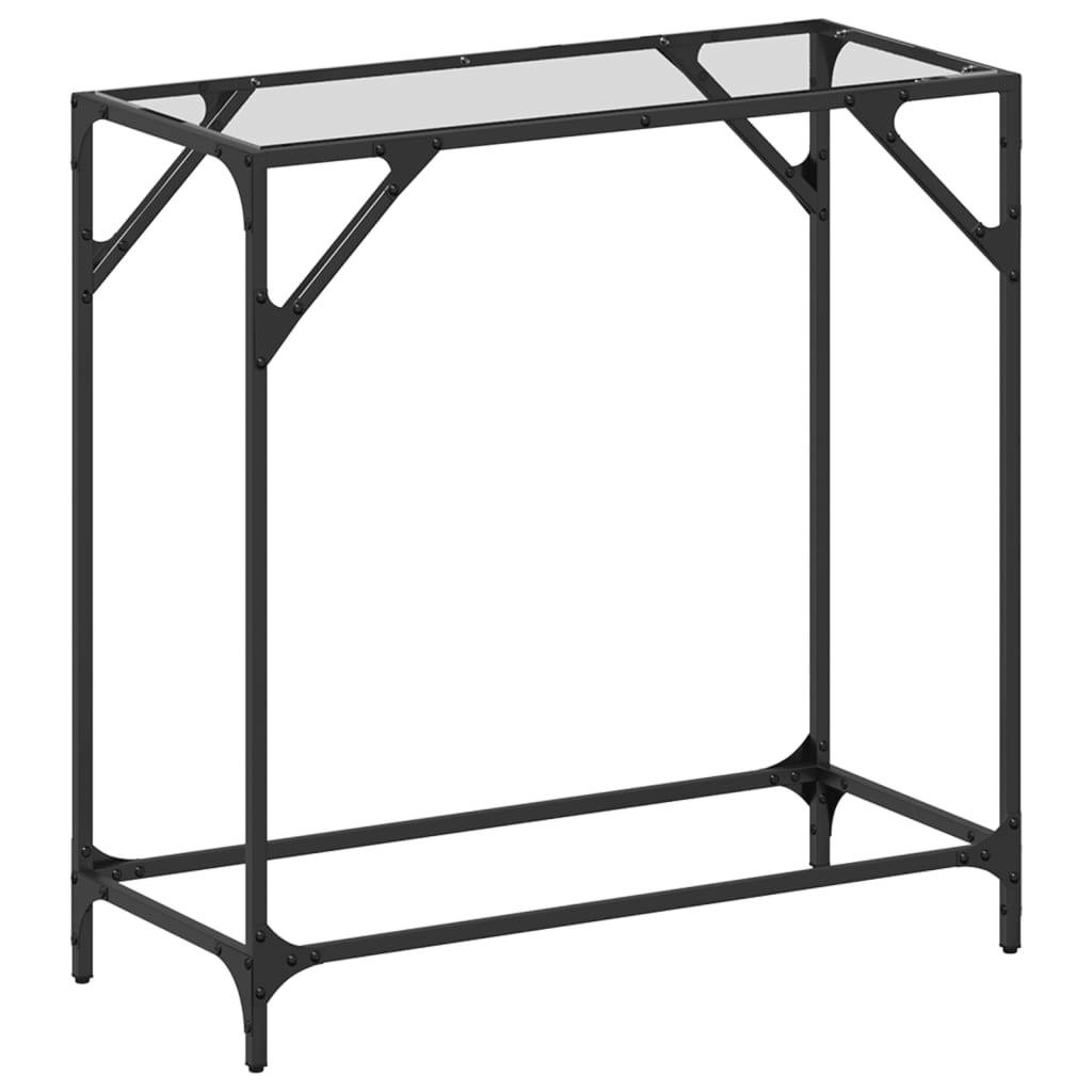 Console Table with Transparent Glass Top 80 x 35 x 81 cm Steel