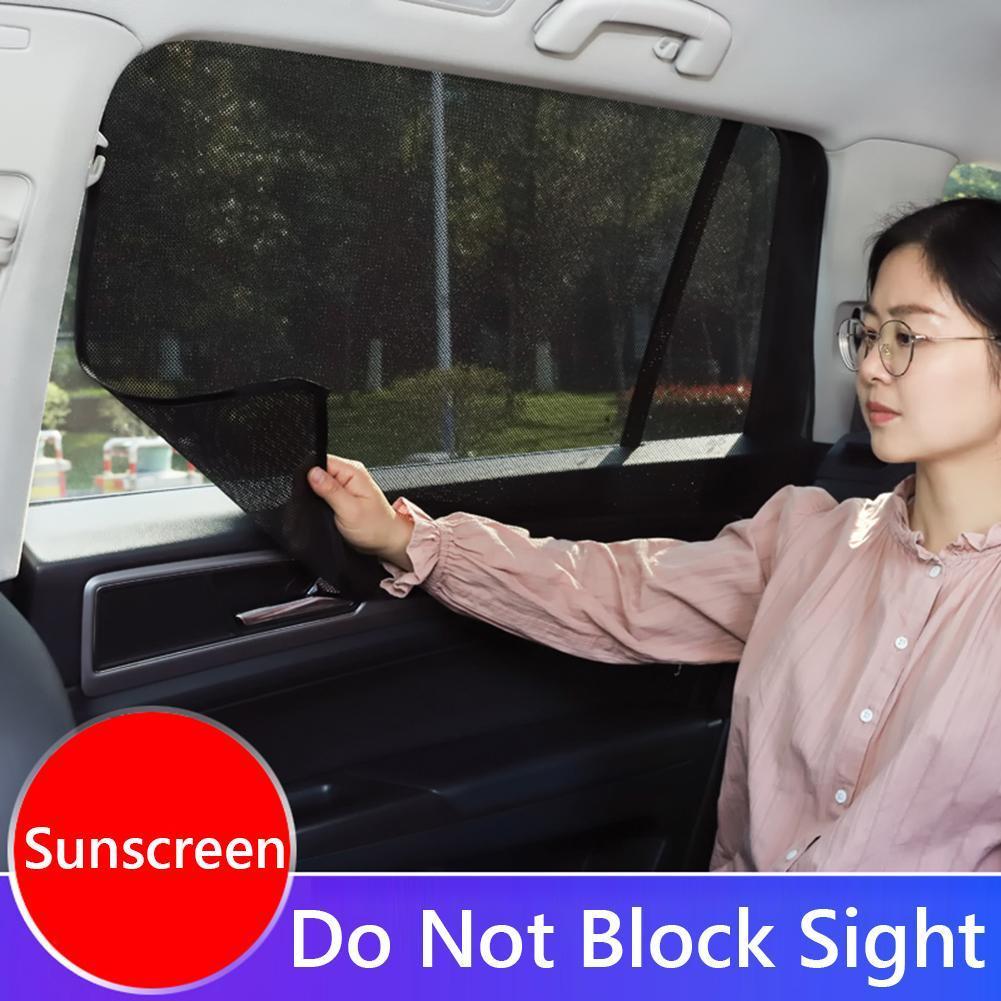 Magnetic Car Side Window Sun Shade Summer  Protection Mesh Curtain Screen front