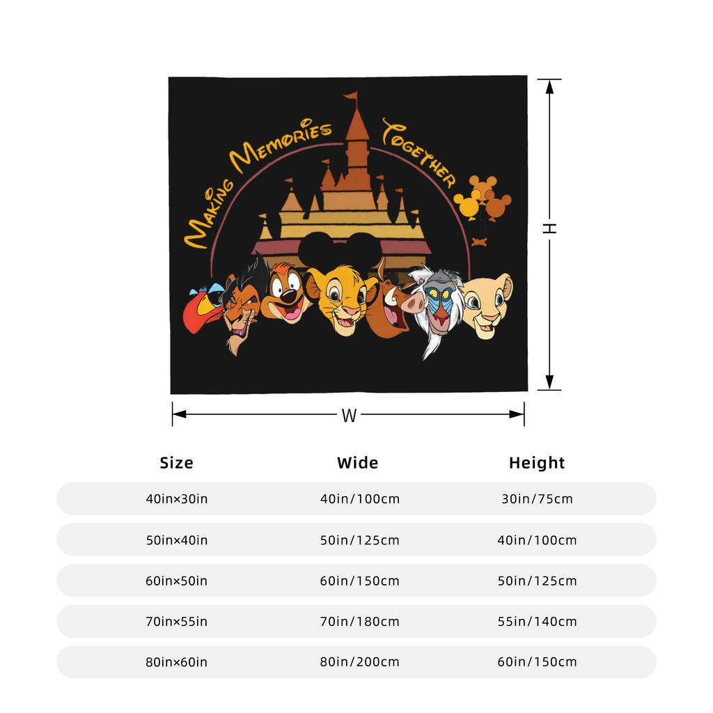 The Lion King Simba Friends Mufasa Blankets Flannel Funny Breathable Throw Blankets for Coverlet Textile Decor