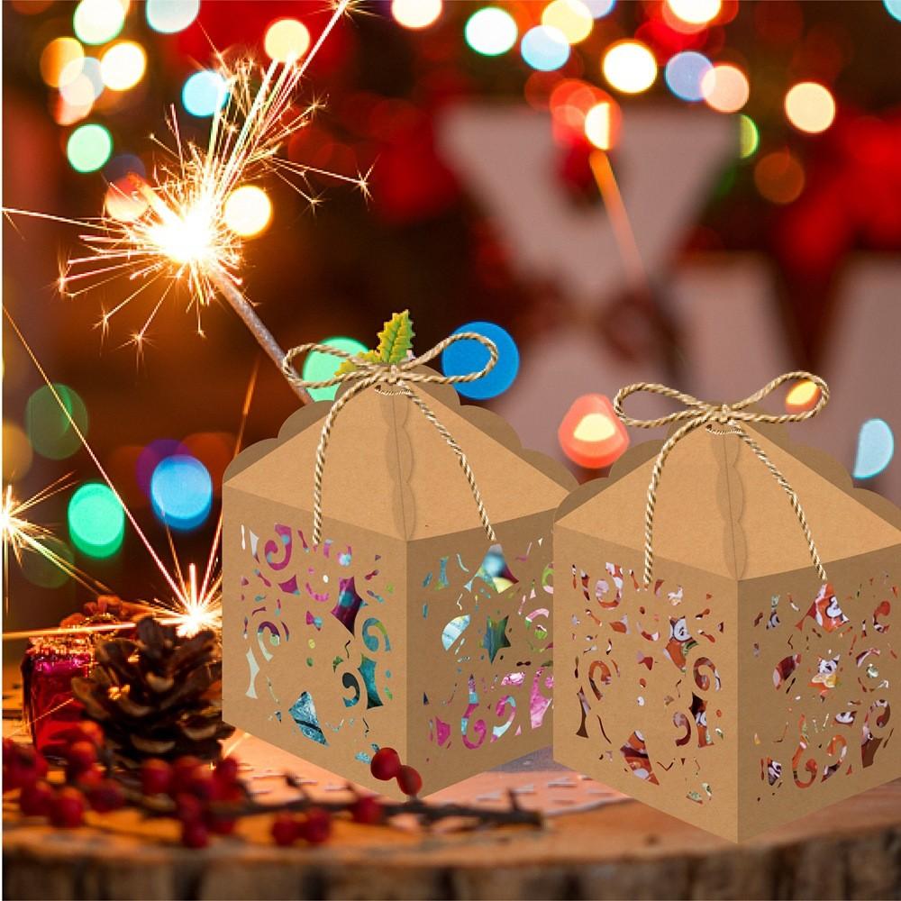 Hollow Decorative Christmas Gift Box For Festival And Party Packaging Candy