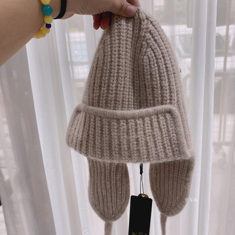 Winter Warm Knit Scarf Hat With Ear Flaps For Women
