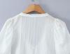 2026 Women's Embroidered Two-Piece Set: Sweet & Spicy Slim Fit Puff Sleeve Lace-Up Shirt + Short Camisole Vest